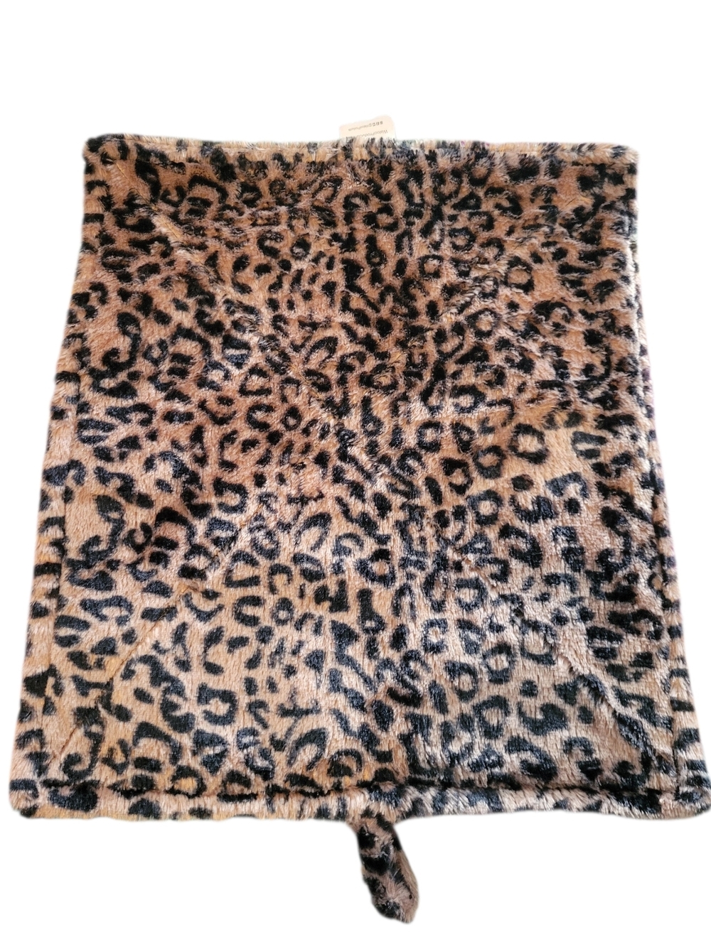 Waloo Pets Thermal Crinkle Mat For Cats Leopard Print Faux Fur Plush‎ Backing
